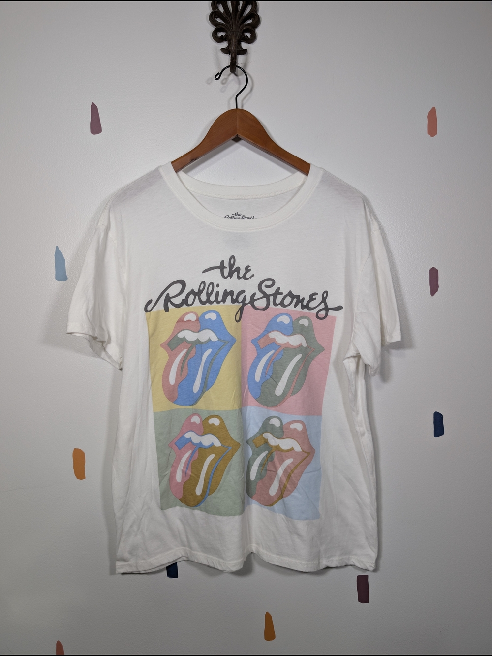 The Rolling Stones White Graphic Logo T-Shirt